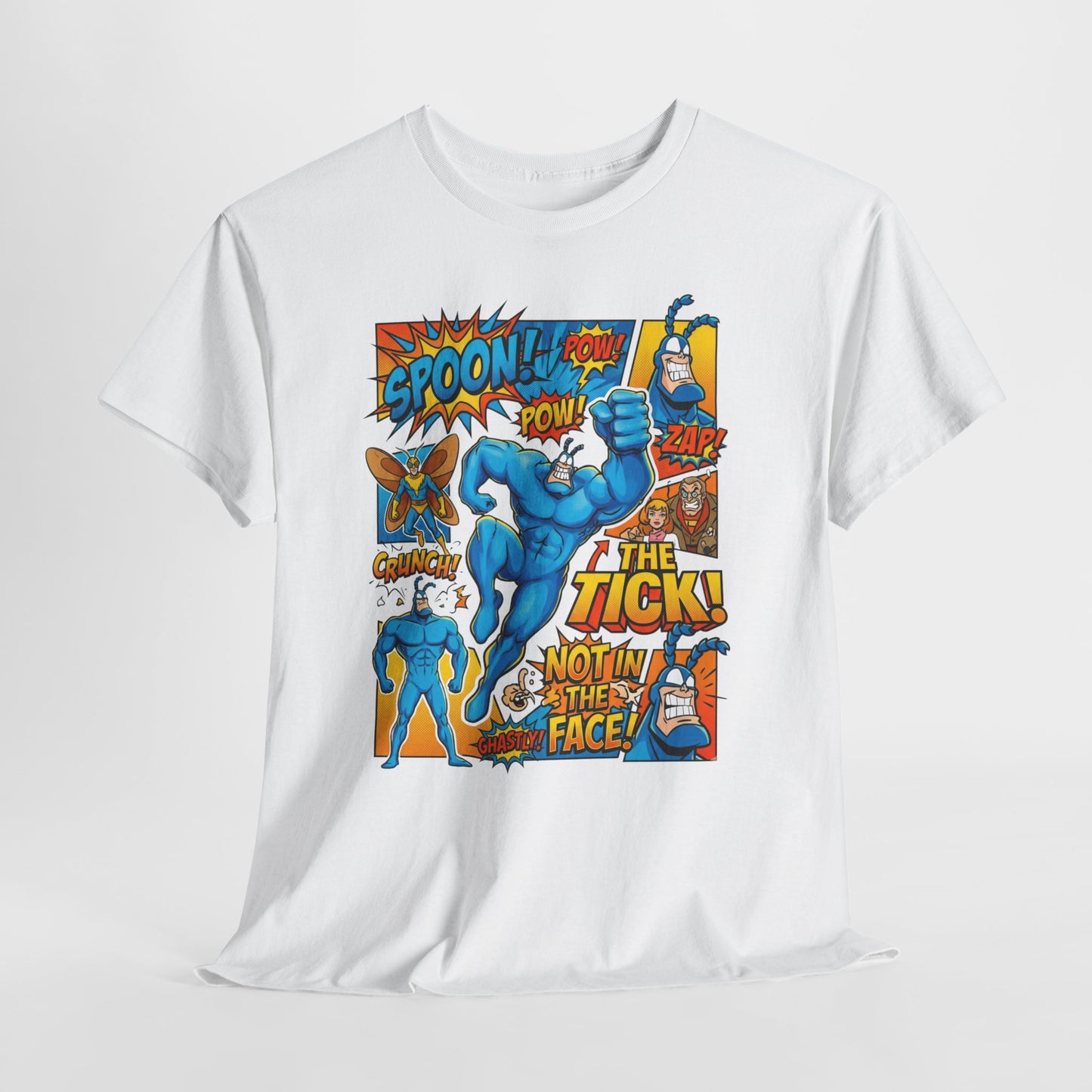 The Tick Comic Panel T-Shirt — Retro Superhero Graphic Tee
