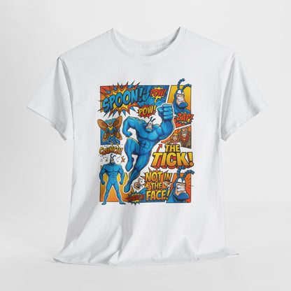 The Tick Comic Panel T-Shirt — Retro Superhero Graphic Tee