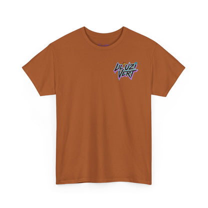 Lil Uzi Graphic Tee — Retro Neon Logo & Photo Back Print