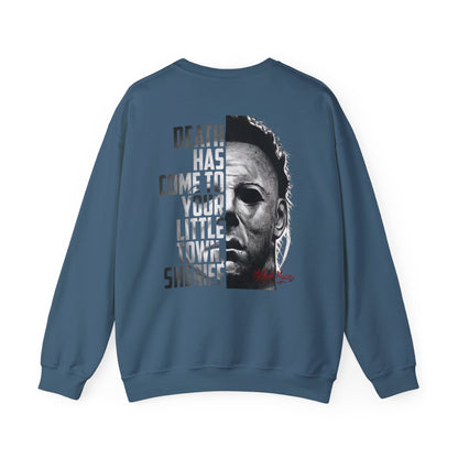 Horror Michael Myers "Death Has Come to Your Little Town, Sheriff" Back Print