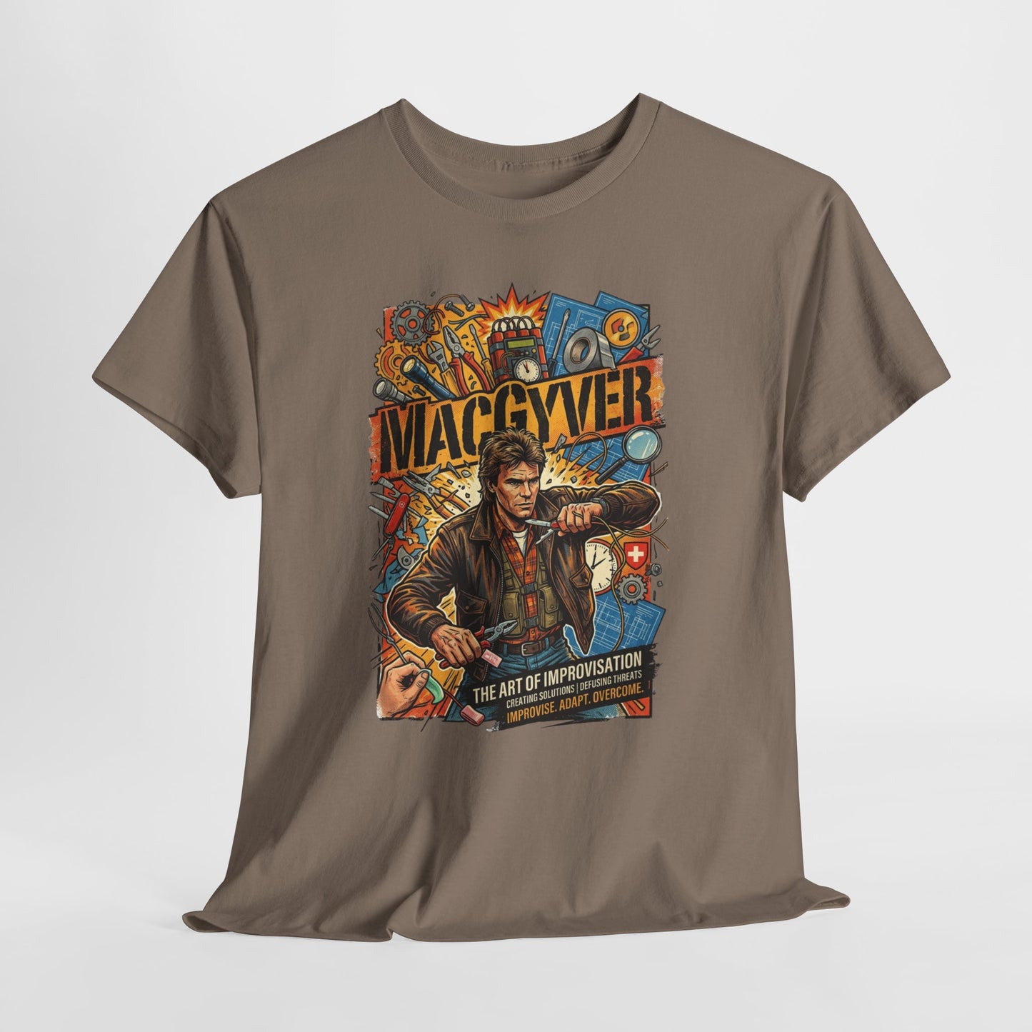 MacGyver Vintage Poster T‑Shirt — Retro TV Show Tee with “MacGyver” Graphic