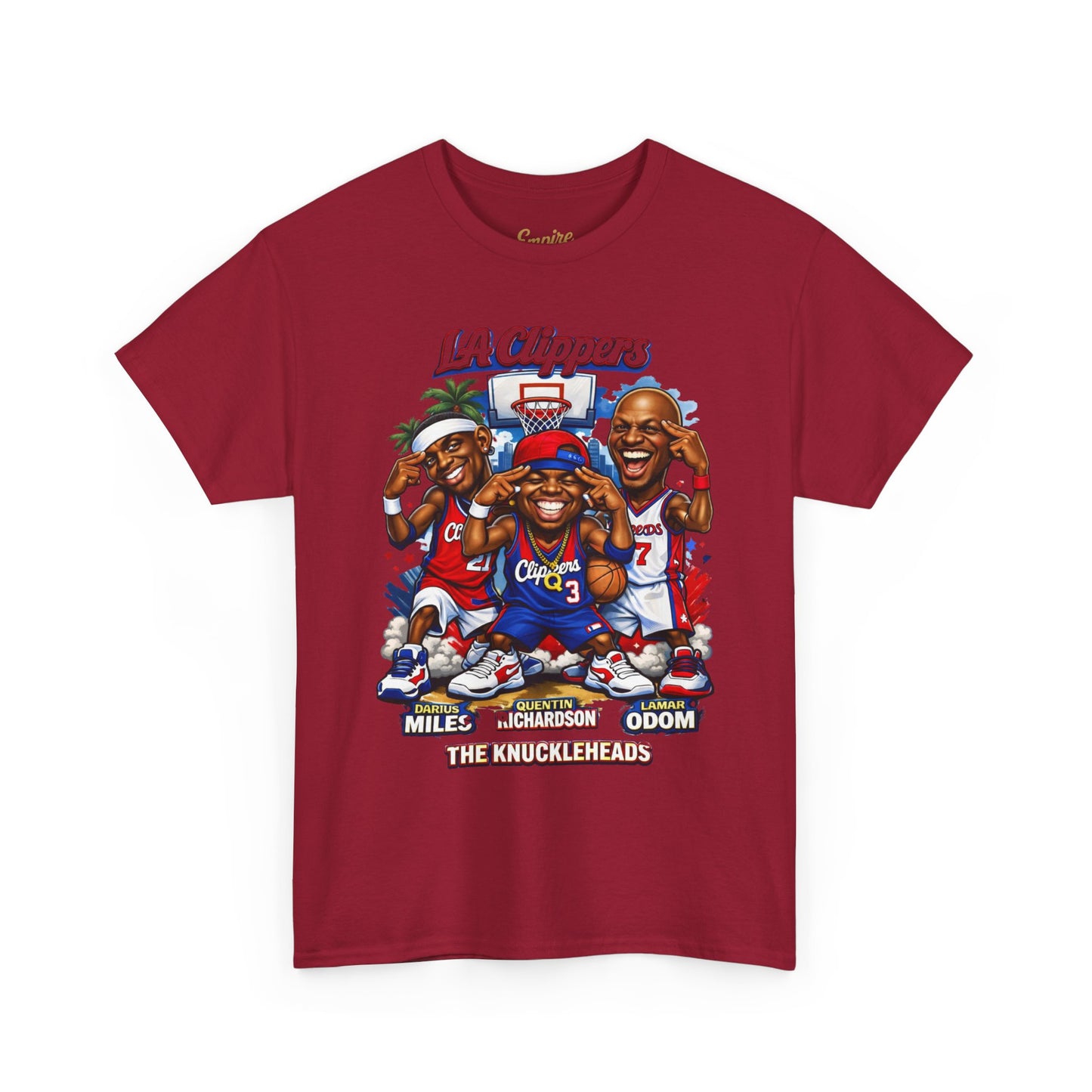 LA Clippers Cartoon Roster Tee — "The Knuckleheads" Team Graphic T-Shirt