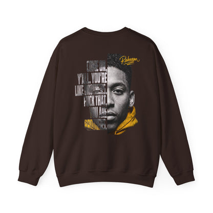 Raheem "Juice" Graphic Sweatshirt – 'Come On Y'all, You're Like Brothers' Portrait Crewneck