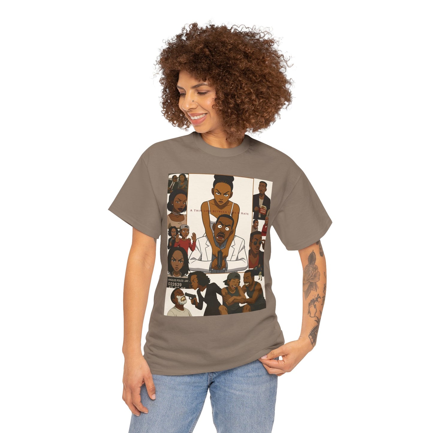 "A Thin Line" Unisex Heavy Cotton Tee - Artistic Tribute Design