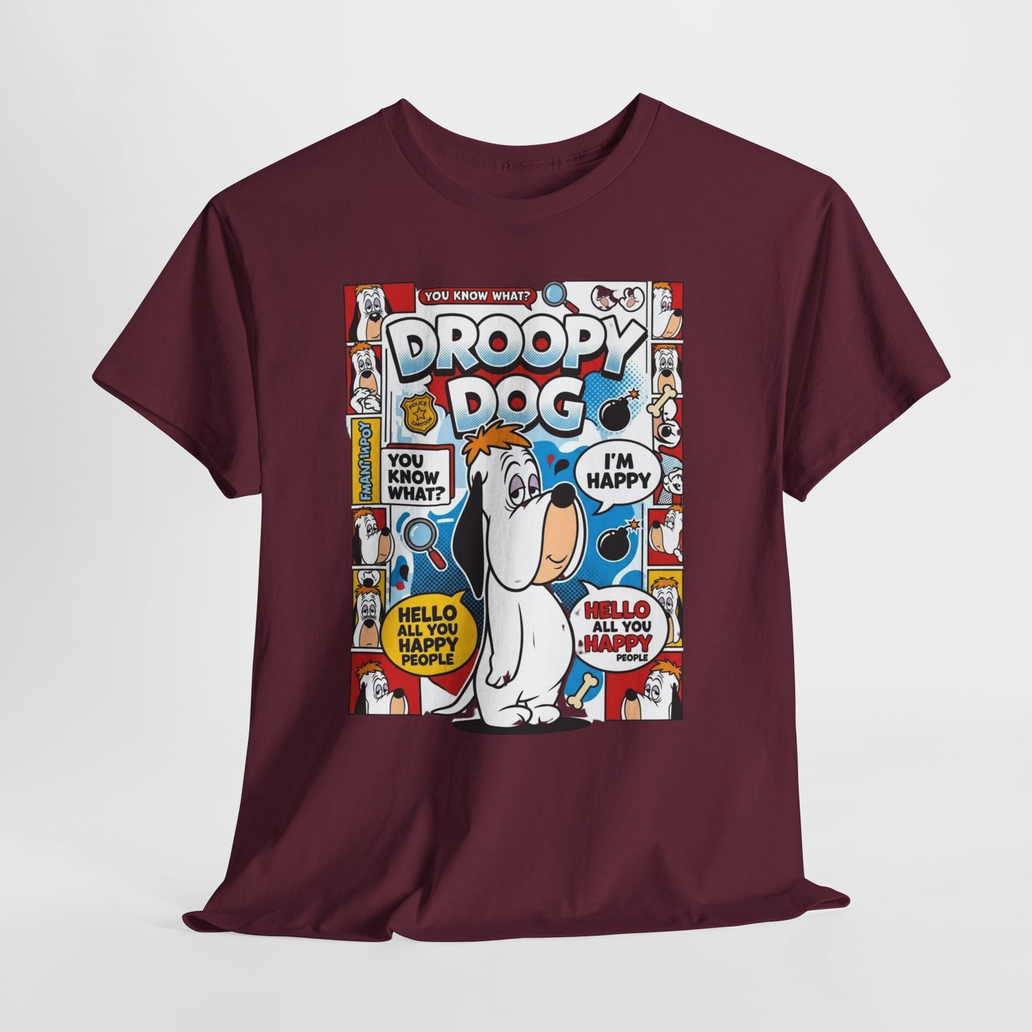 Droopy Dog Comic Tee — Retro Cartoon Graphic T-Shirt