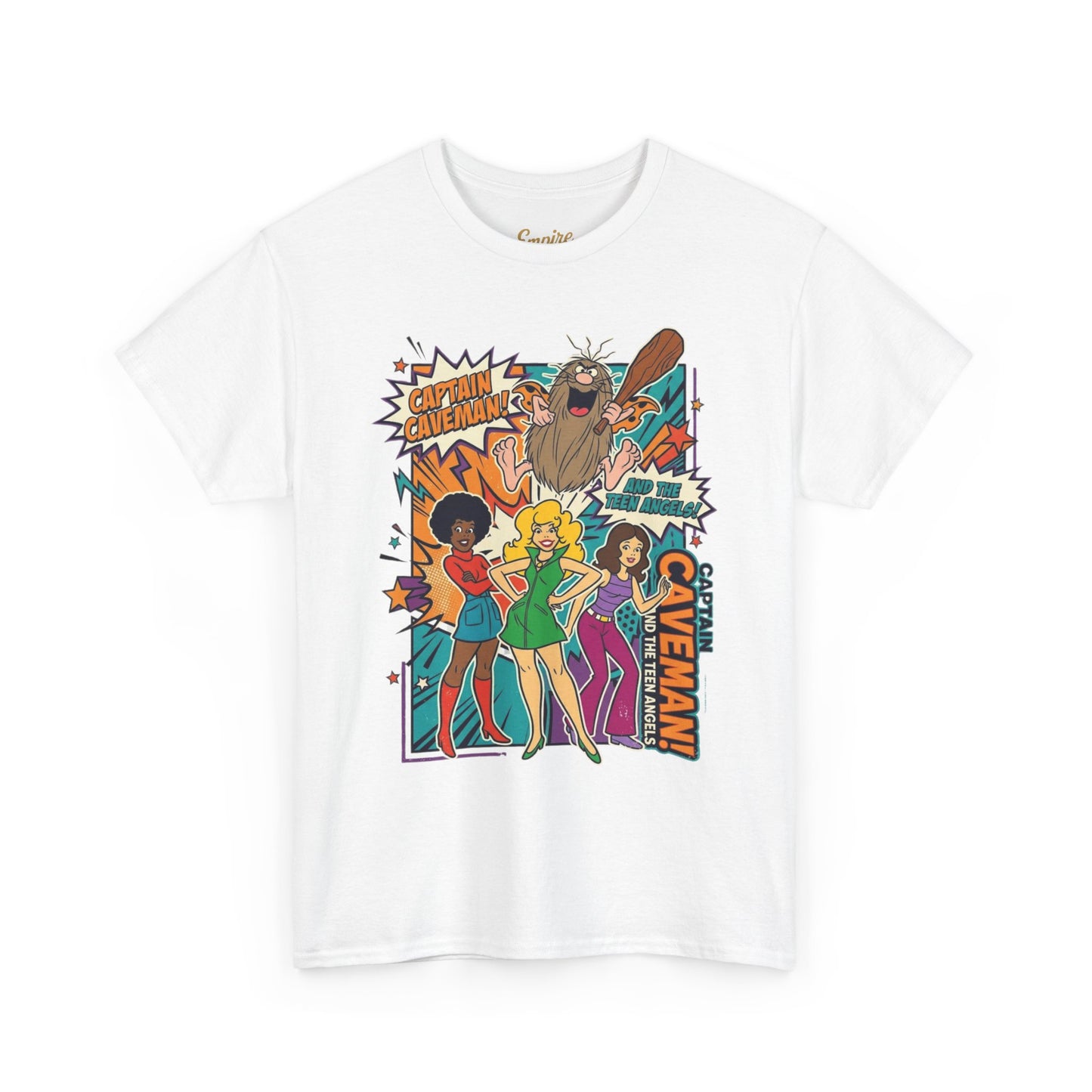Caveman Comic Tee — Retro Pop-Art Caveman Graphic T-Shirt