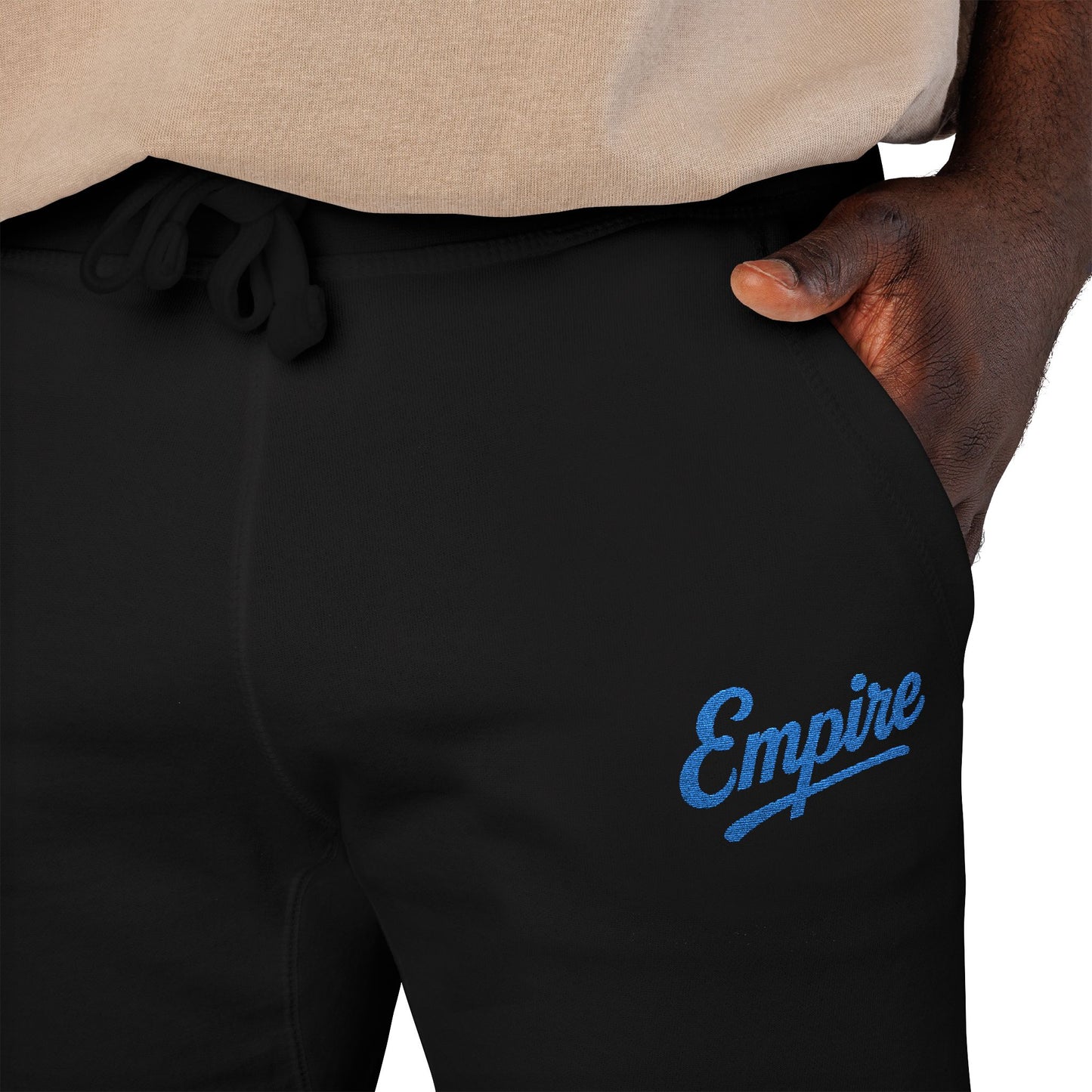 Empire Signature Embroidered Sweatpants — Minimal Fleece with Carolina Blue 'Empire' Logo