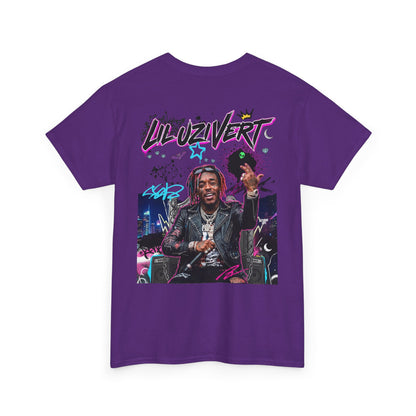 Lil Uzi Graphic Tee — Retro Neon Logo & Photo Back Print