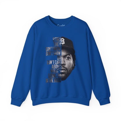 Boyz N the Hood Doughboy Sweatshirt — Half-Face Portrait with 'They Don't Know' Quote