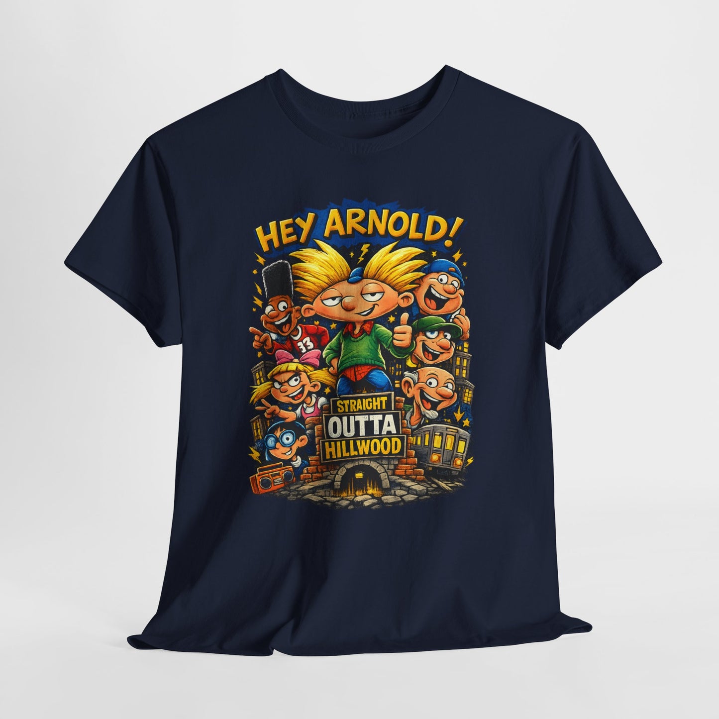 Hey Arnold! Cartoon Graphic Tee — "Straight Outta Hillwood" Nostalgia Shirt