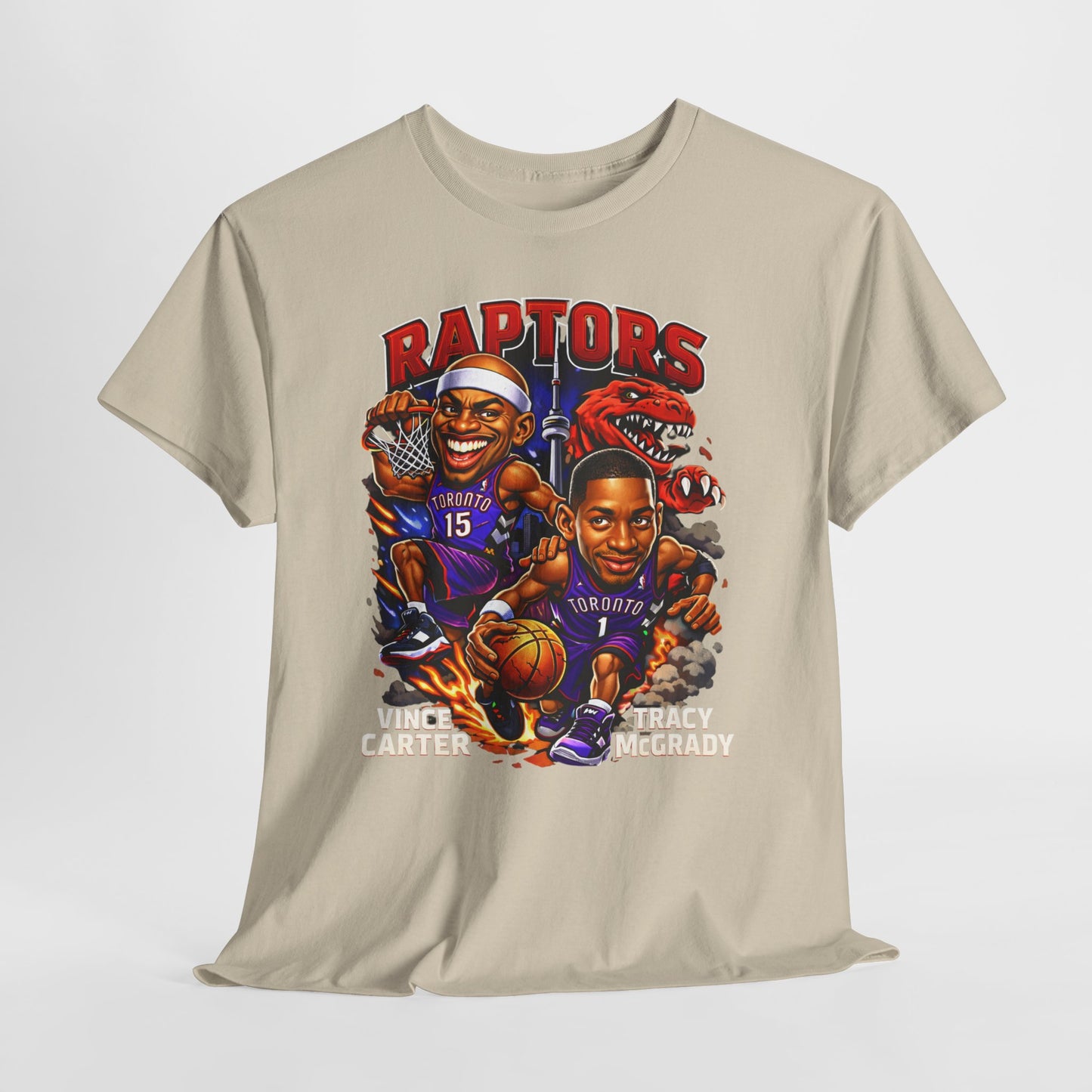 Raptors Basketball Tee — Vintage Cartoon Players Graphic Shirt