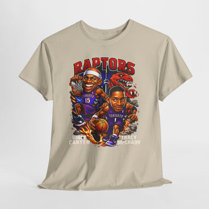 Raptors Basketball Tee — Vintage Cartoon Players Graphic Shirt