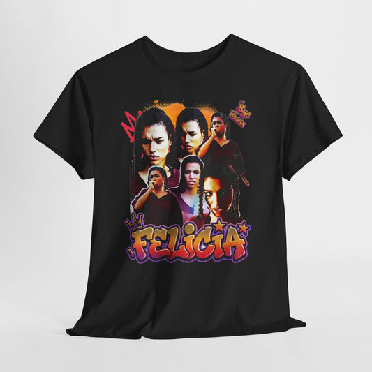 Bye Felicia Graphic Tee — Retro Movie Collage Portrait T-Shirt