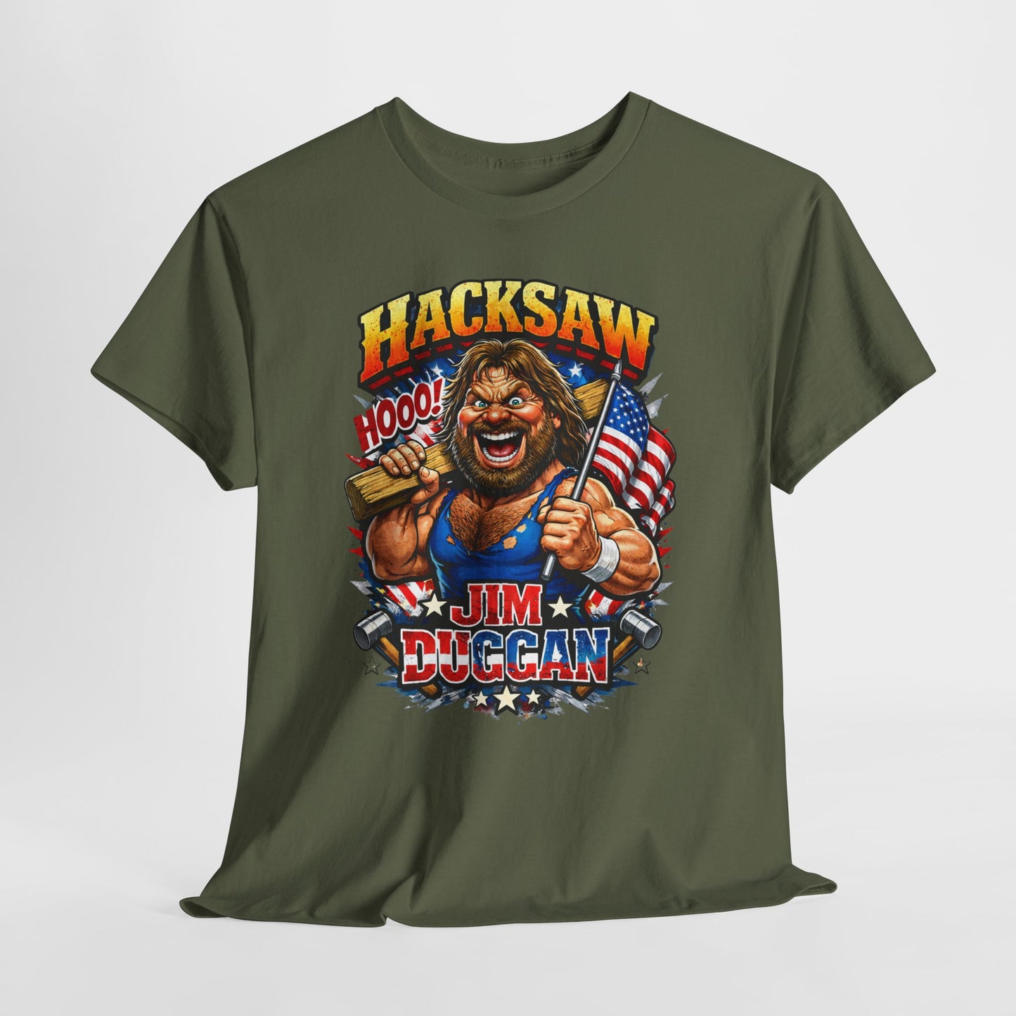 Jim Duggan “Hacksaw” Graphic Tee – Retro Wrestling Fan Shirt