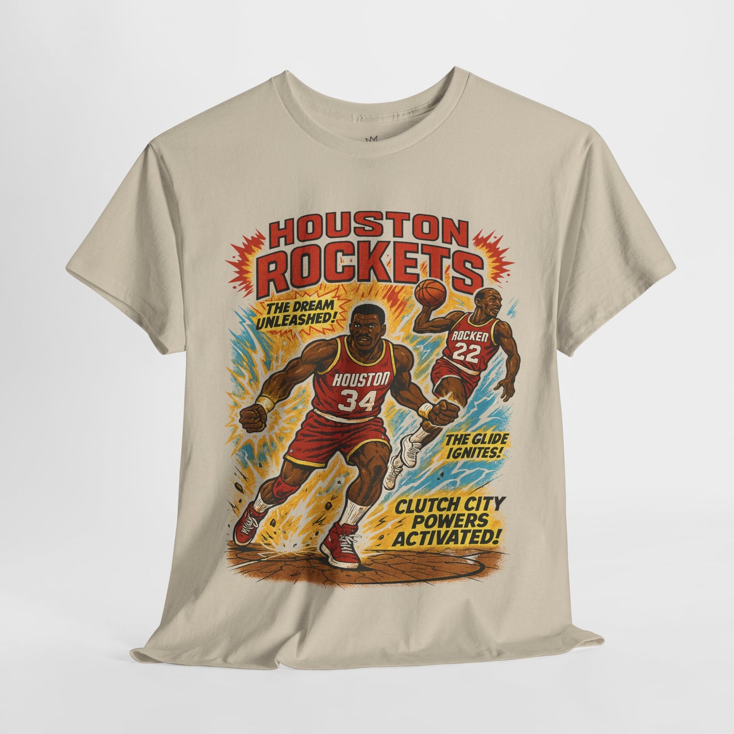 Houston Rockets Unisex Heavy Cotton Tee | Vintage Sports Shirt, Basketball Gift, Retro Sports Tee, Casual Wear, Fan Apparel