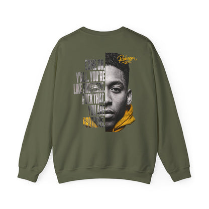 Raheem "Juice" Graphic Sweatshirt – 'Come On Y'all, You're Like Brothers' Portrait Crewneck