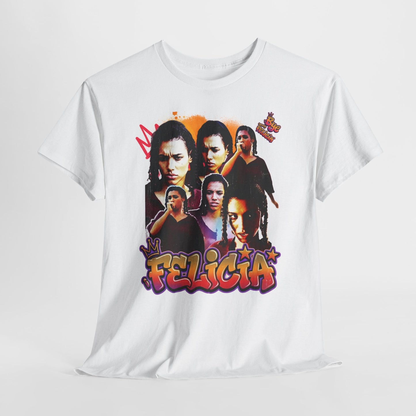 Bye Felicia Graphic Tee — Retro Movie Collage Portrait T-Shirt