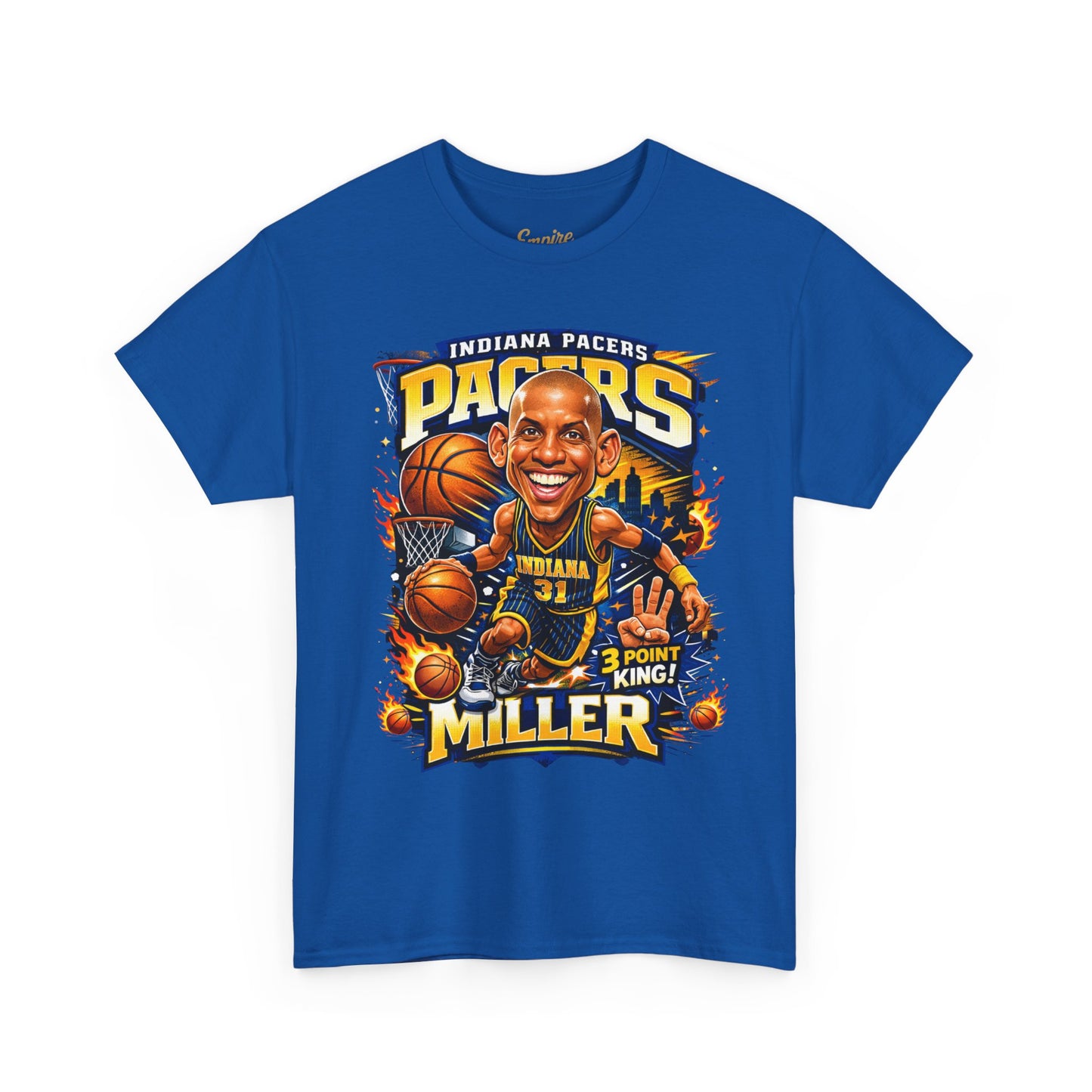 Pacers Miller 3-Point King Basketball T-Shirt