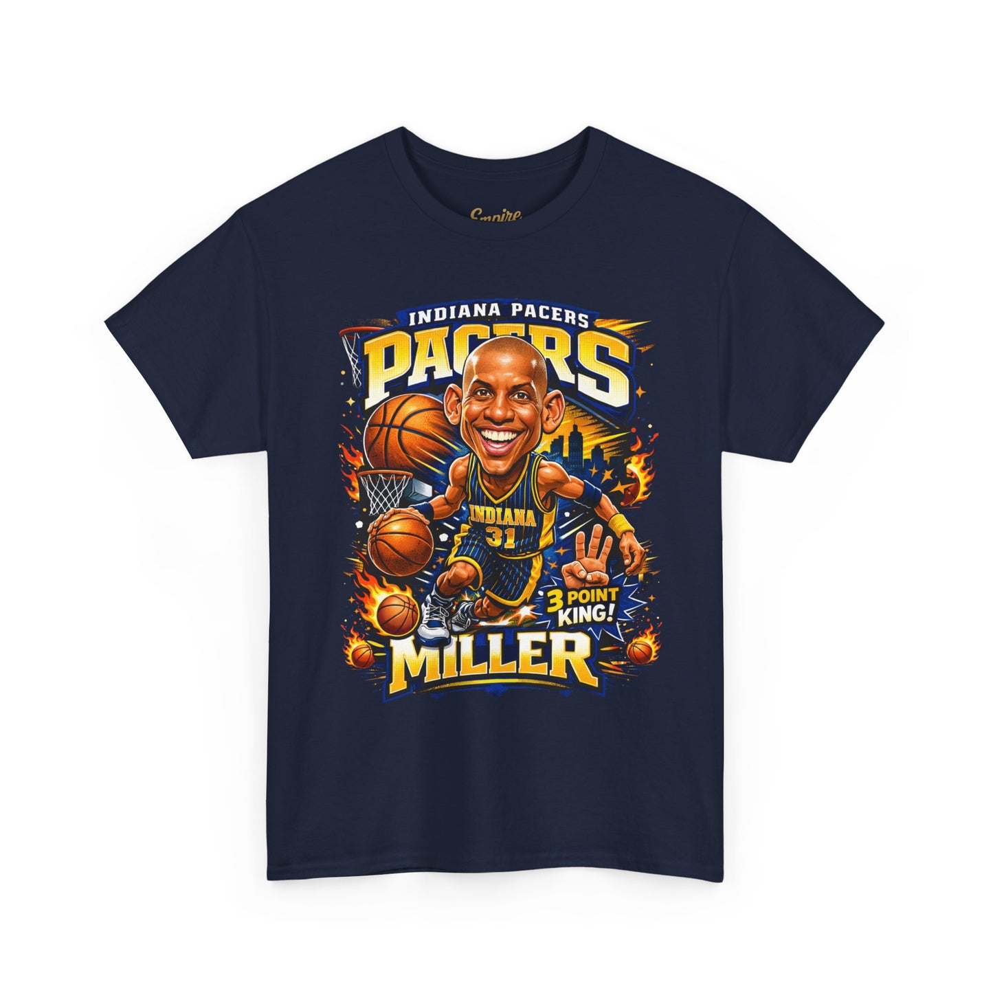 Pacers Miller 3-Point King Basketball T-Shirt