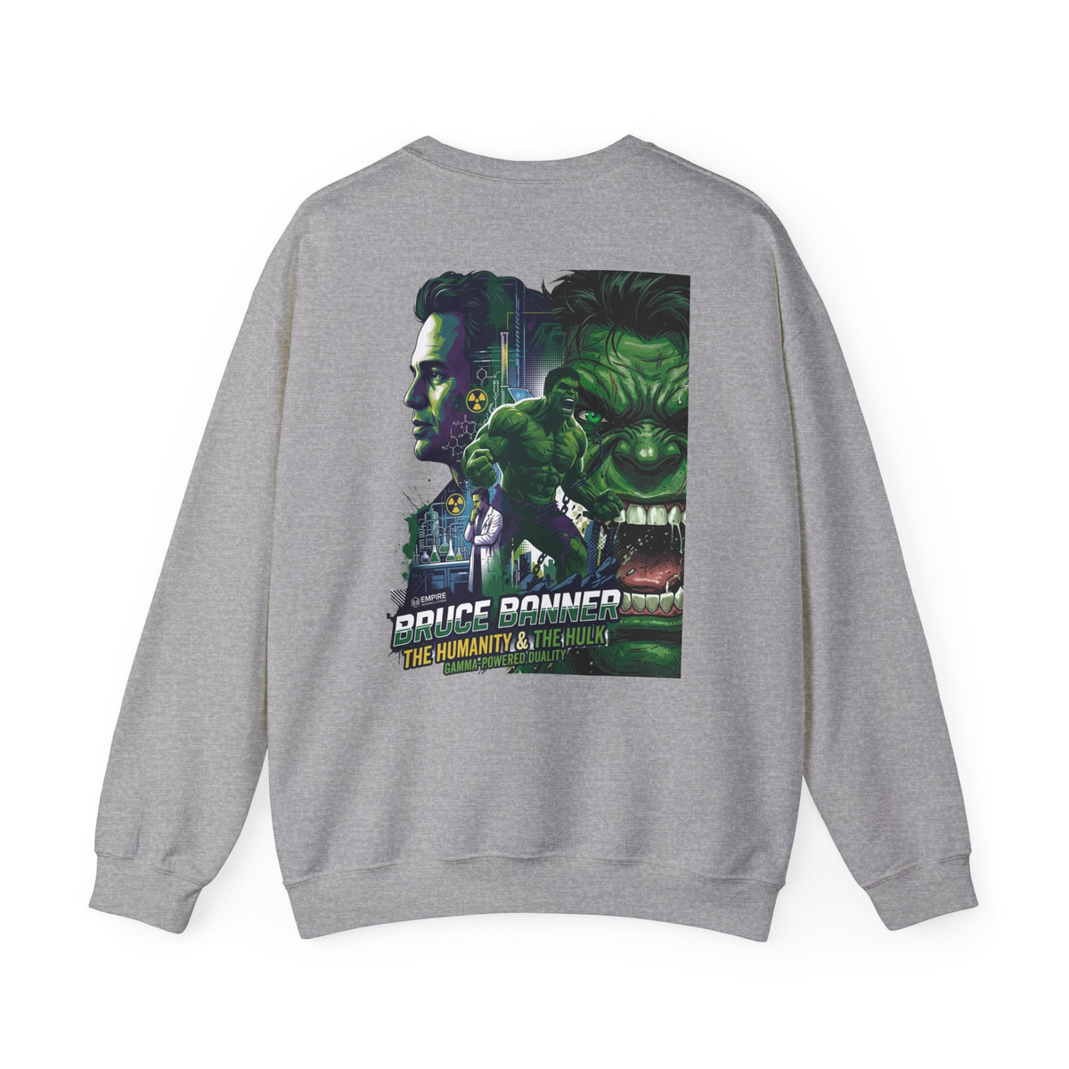 Hulk Graphic Crewneck Sweatshirt — Bruce Banner Movie Poster Design