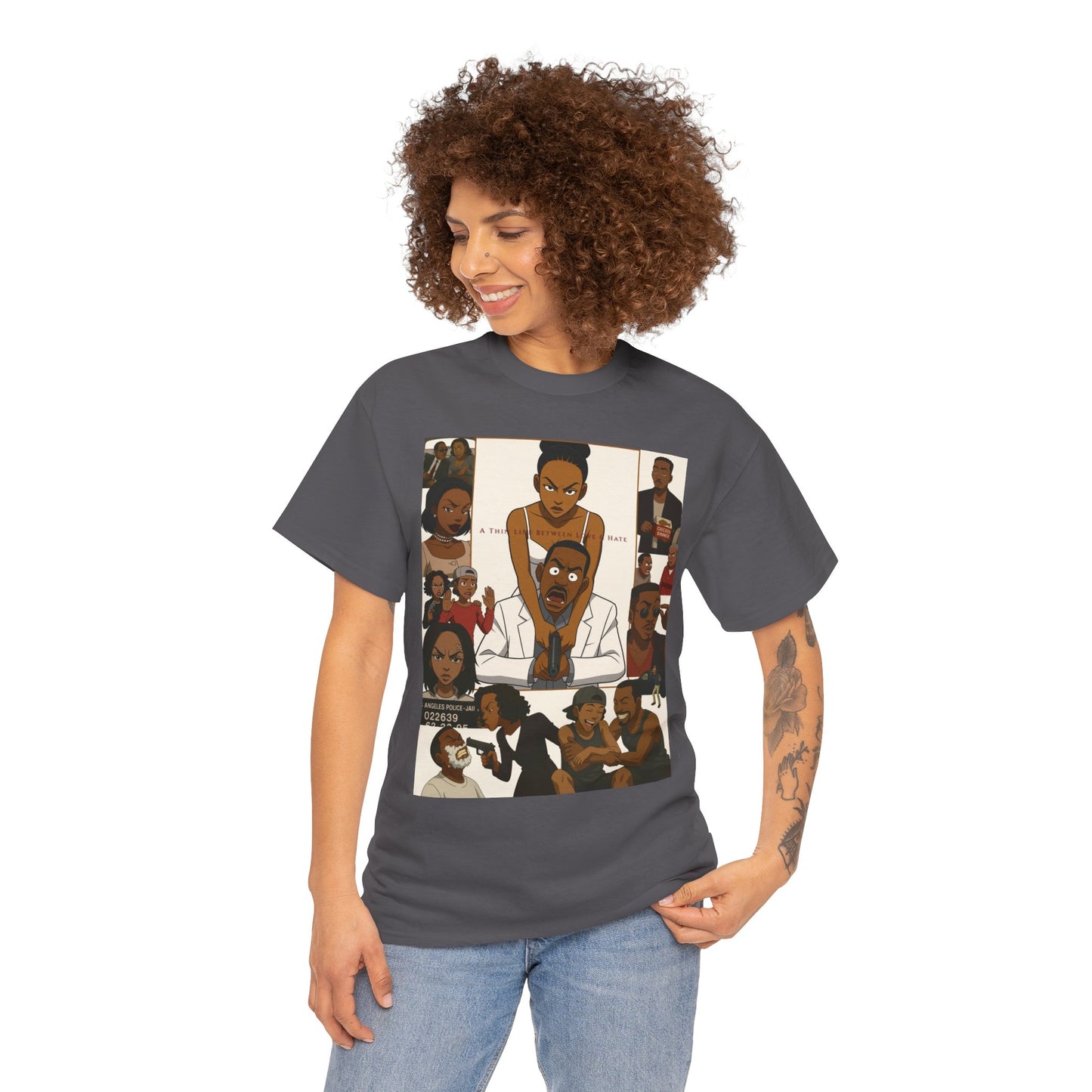 "A Thin Line" Unisex Heavy Cotton Tee - Artistic Tribute Design