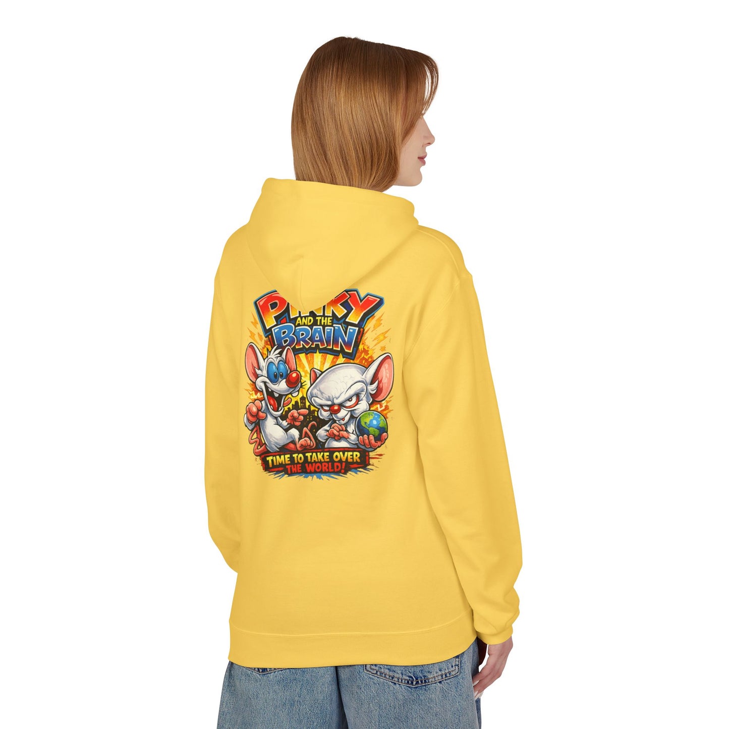 Pinky and the Brain "Time to Take Over the World" Midweight Softstyle Fleece Hoodie