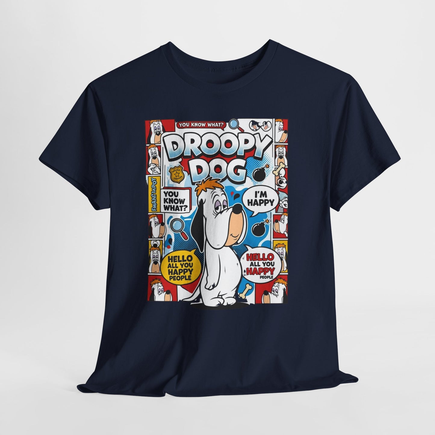 Droopy Dog Comic Tee — Retro Cartoon Graphic T-Shirt