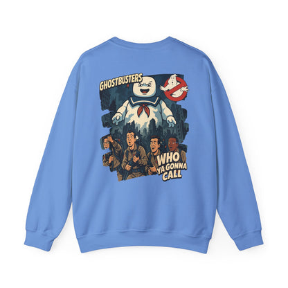 Ghostbusters Crewneck Sweatshirt — Stay Puft & "Who Ya Gonna Call" Graphic