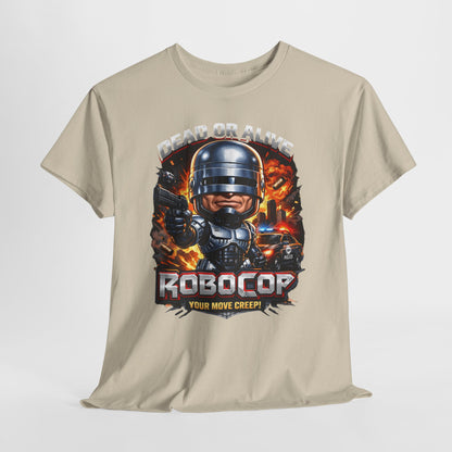 Robocop Graphic Tee — Retro Action Movie Shirt ("Your Move Creep")