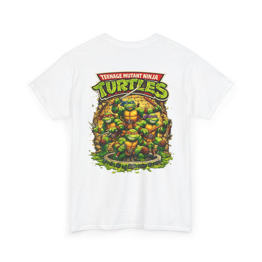 Teenage Mutant Ninja Turtles Graphic Tee — Retro TMNT Logo & Group Back Print