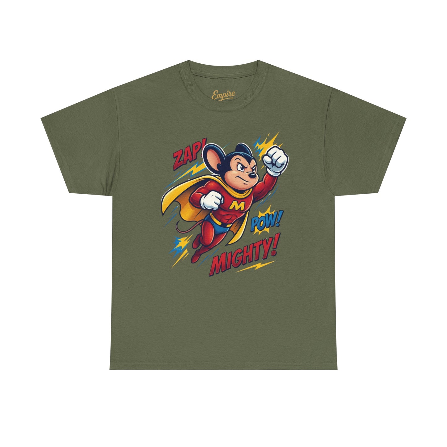 Mighty Mouse Comic Tee — Retro Superhero Kids Graphic T-Shirt