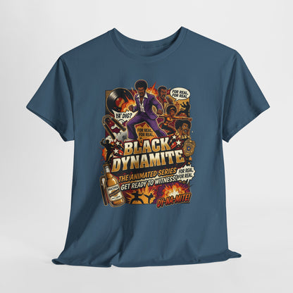 Black Dynamite Graphic Tee — Vintage Blaxploitation Movie Poster Shirt