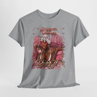Over It Tee — ‘Summer’s Vibes’ Pink Afro Girl Graphic T-Shirt