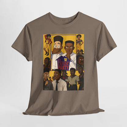 Party House Retro Unisex Heavy Cotton Tee | Vintage Vibe, Casual Wear, Party Shirt, Gift for Friends, Retro Fashion, Unisex T-Shirt