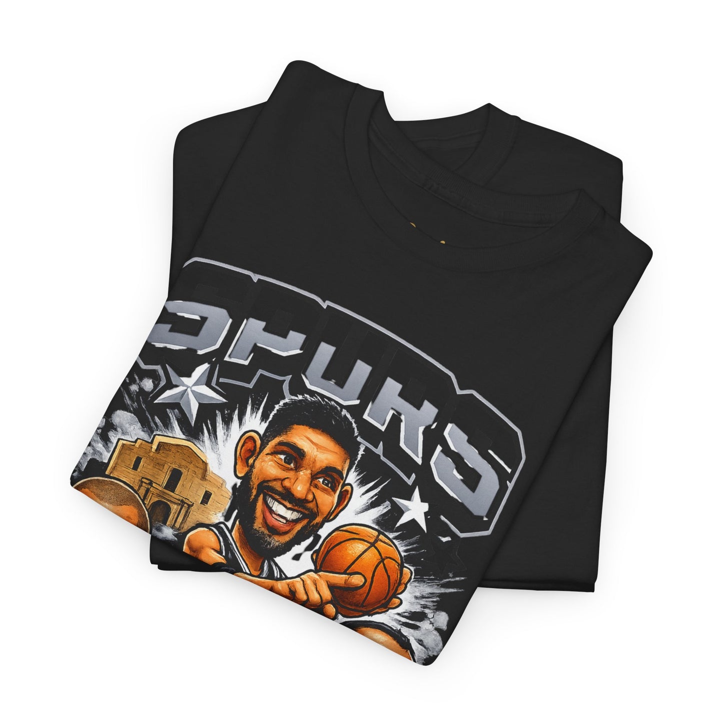 Spurs Legends T-Shirt — Parker, Duncan & Ginobili Cartoon Basketball Tee