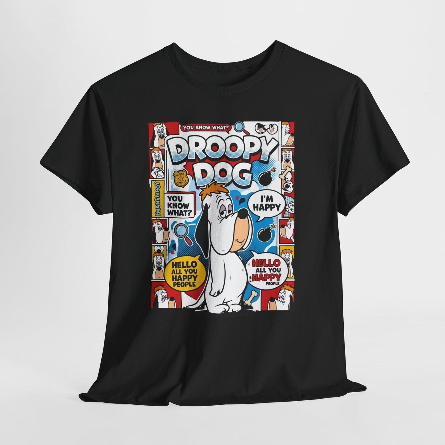 Droopy Dog Comic Tee — Retro Cartoon Graphic T-Shirt