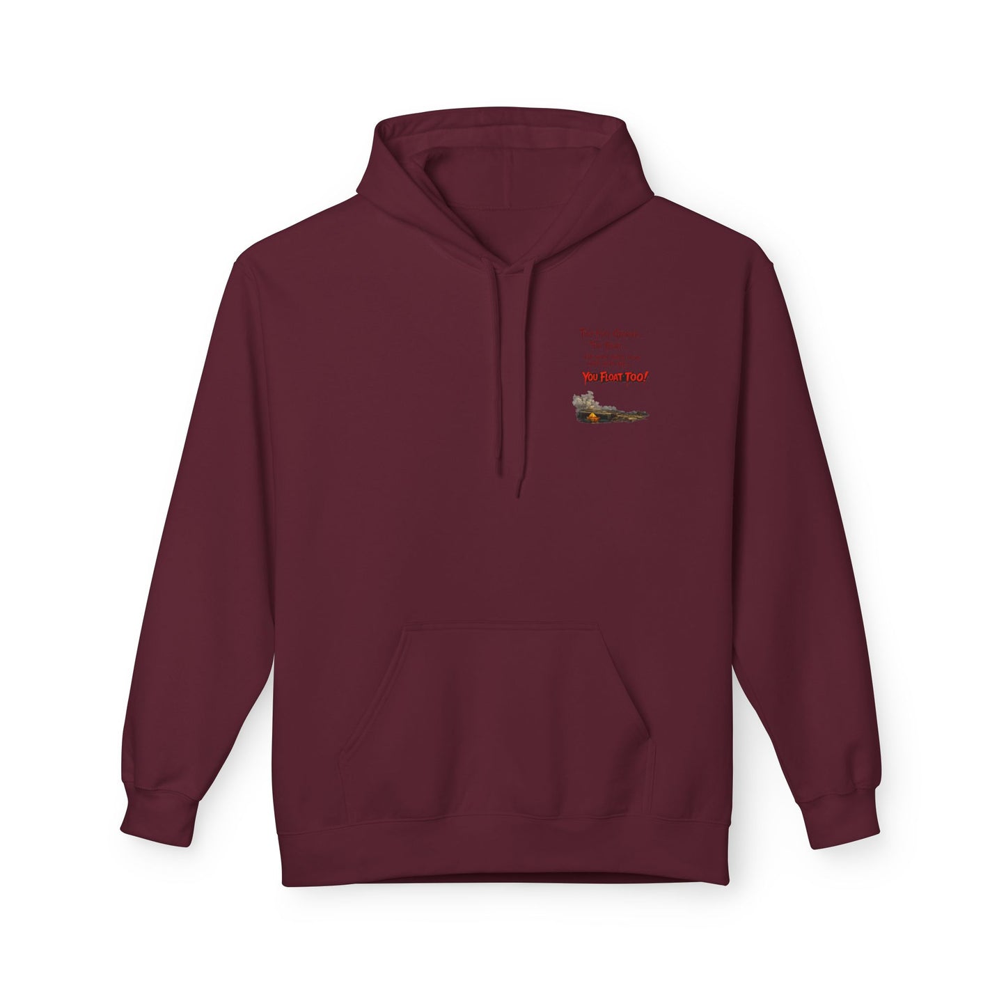 'Krustywise' Creepy Clown Design, "You’ll Float Too" Midweight Softstyle Fleece Hoodie