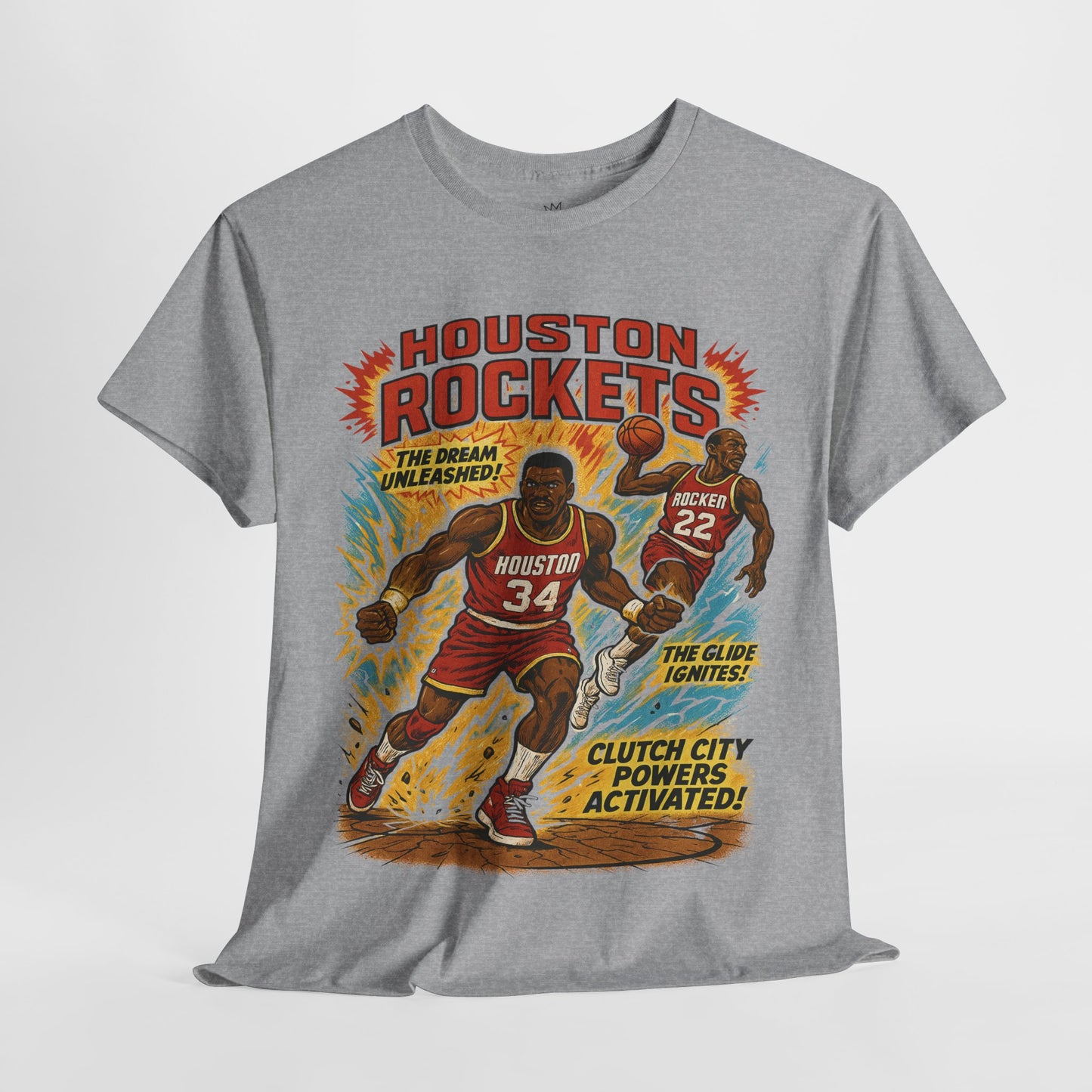Houston Rockets Unisex Heavy Cotton Tee | Vintage Sports Shirt, Basketball Gift, Retro Sports Tee, Casual Wear, Fan Apparel
