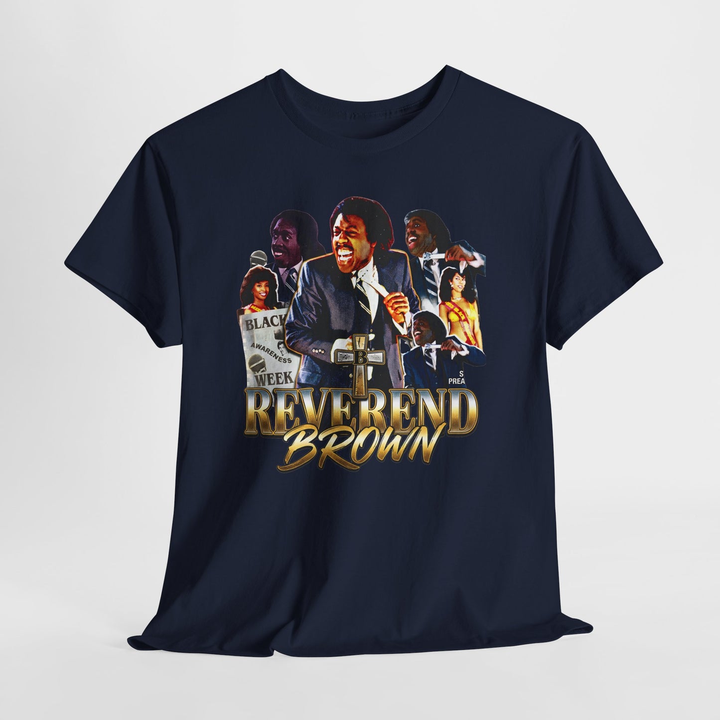Reverend Brown Vintage Coming To America Collage T-Shirt