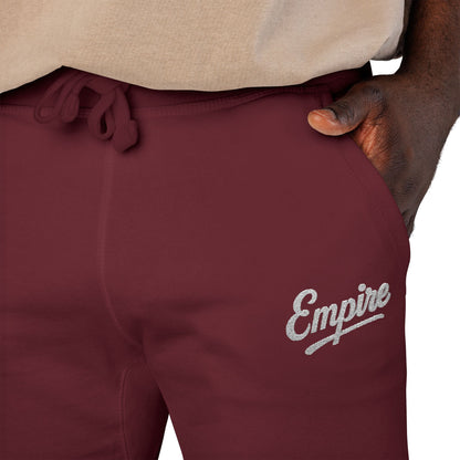 Empire Signature Embroidered Sweatpants — Minimal Fleece with White 'Empire' Logo