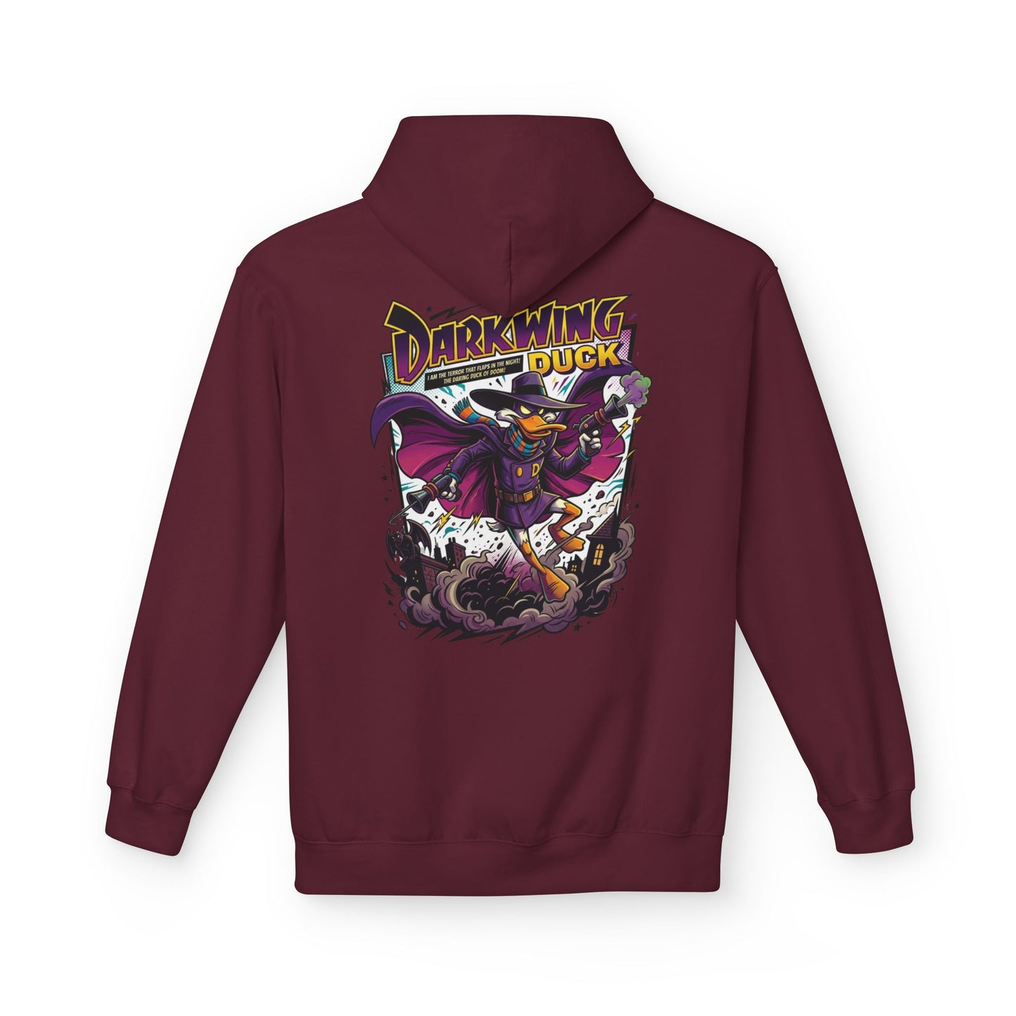 Retro Darkwing Duck Graphic Hoodie | 90s Cartoon Nostalgia