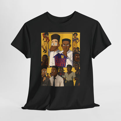 Party House Retro Unisex Heavy Cotton Tee | Vintage Vibe, Casual Wear, Party Shirt, Gift for Friends, Retro Fashion, Unisex T-Shirt