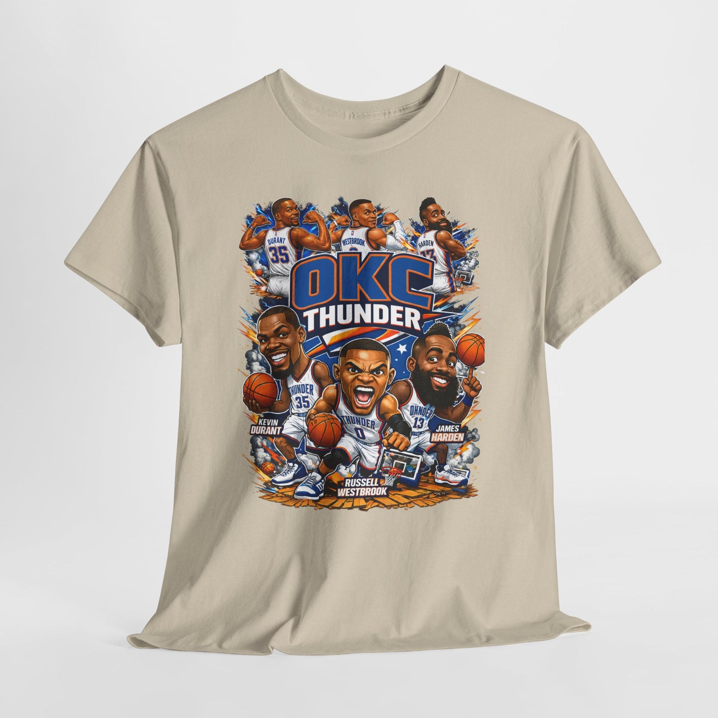OKC Thunder Caricature Basketball T-Shirt — Team Players Graphic Tee