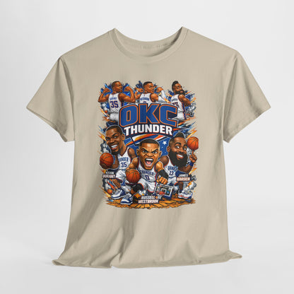 OKC Thunder Caricature Basketball T-Shirt — Team Players Graphic Tee