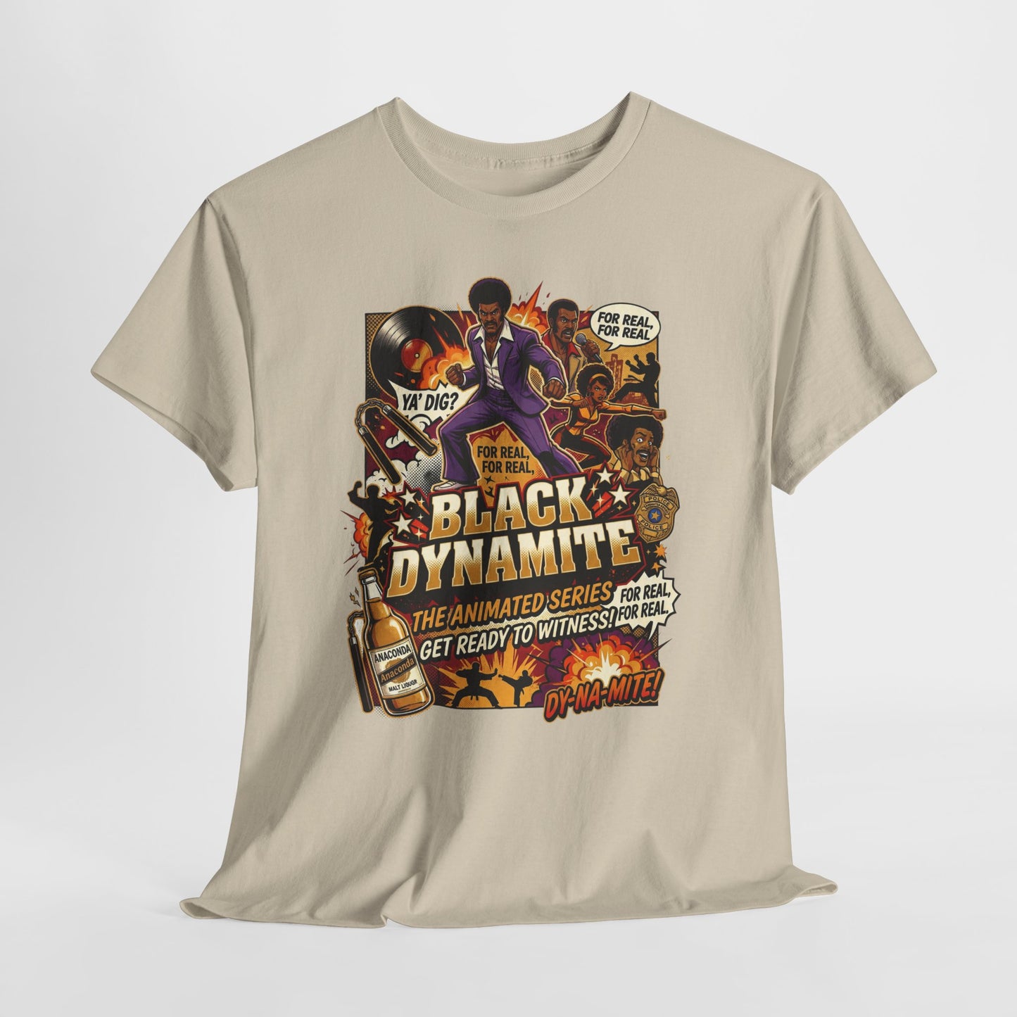 Black Dynamite Graphic Tee — Vintage Blaxploitation Movie Poster Shirt