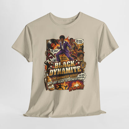Black Dynamite Graphic Tee — Vintage Blaxploitation Movie Poster Shirt