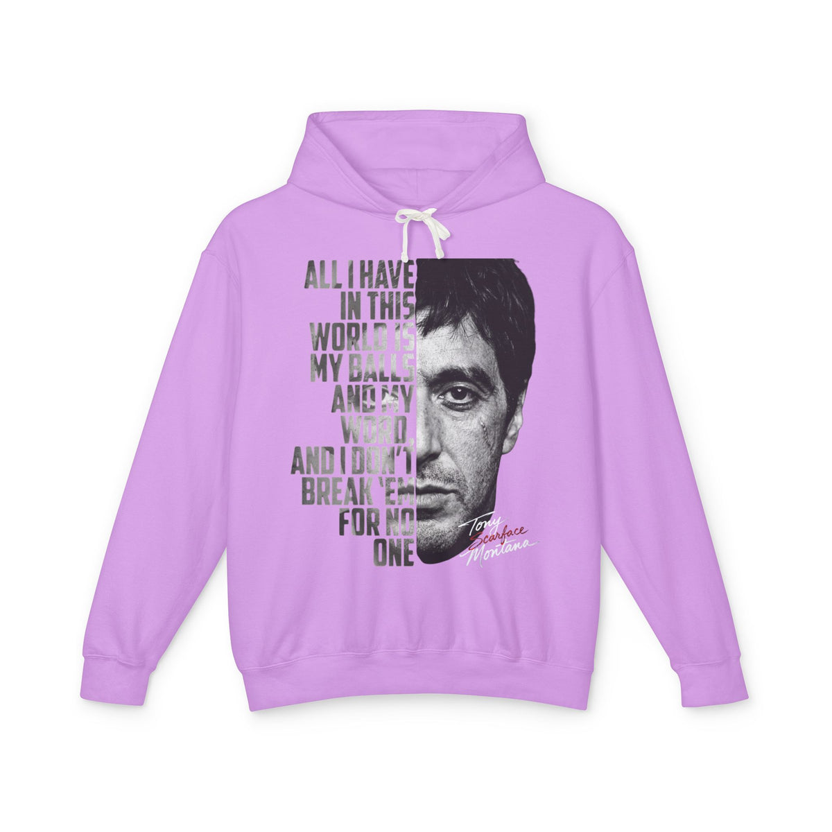 Tony Montana Hoodie — 'All I Have in This World...' Scarface Portrait Quote Pullover