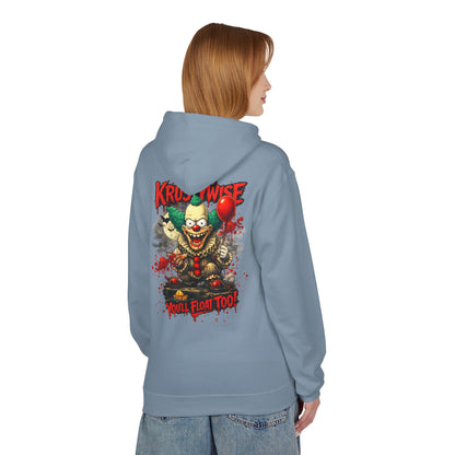 'Krustywise' Creepy Clown Design, "You’ll Float Too" Midweight Softstyle Fleece Hoodie