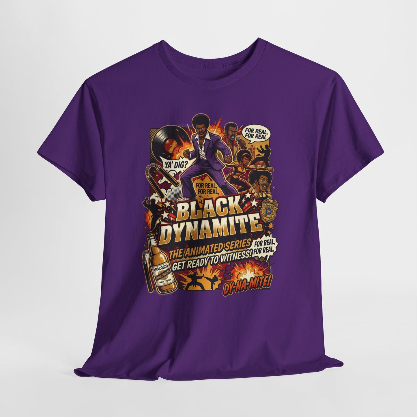 Black Dynamite Graphic Tee — Vintage Blaxploitation Movie Poster Shirt