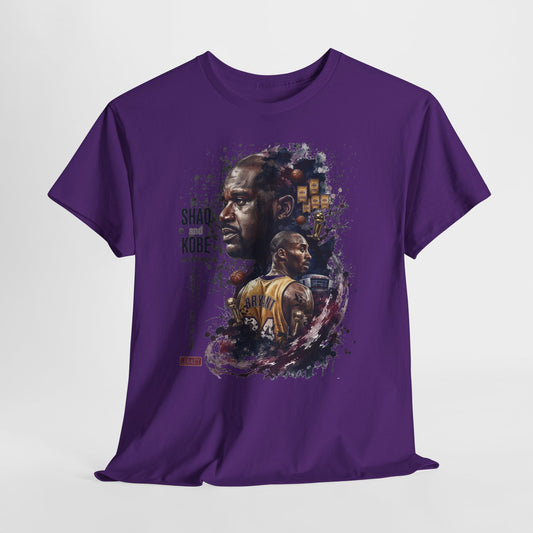 Kobe & Shaq Lakers Tee, Unisex Heavy Cotton T-Shirt, Basketball Fan Apparel, Sports Gift, Retro Basketball Graphic